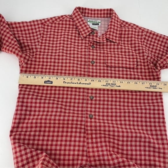 Buzz Off Kids Size L (14) Repellent Outdoors Camping Hiking Shirt Red Plaid - Picture 4 of 4